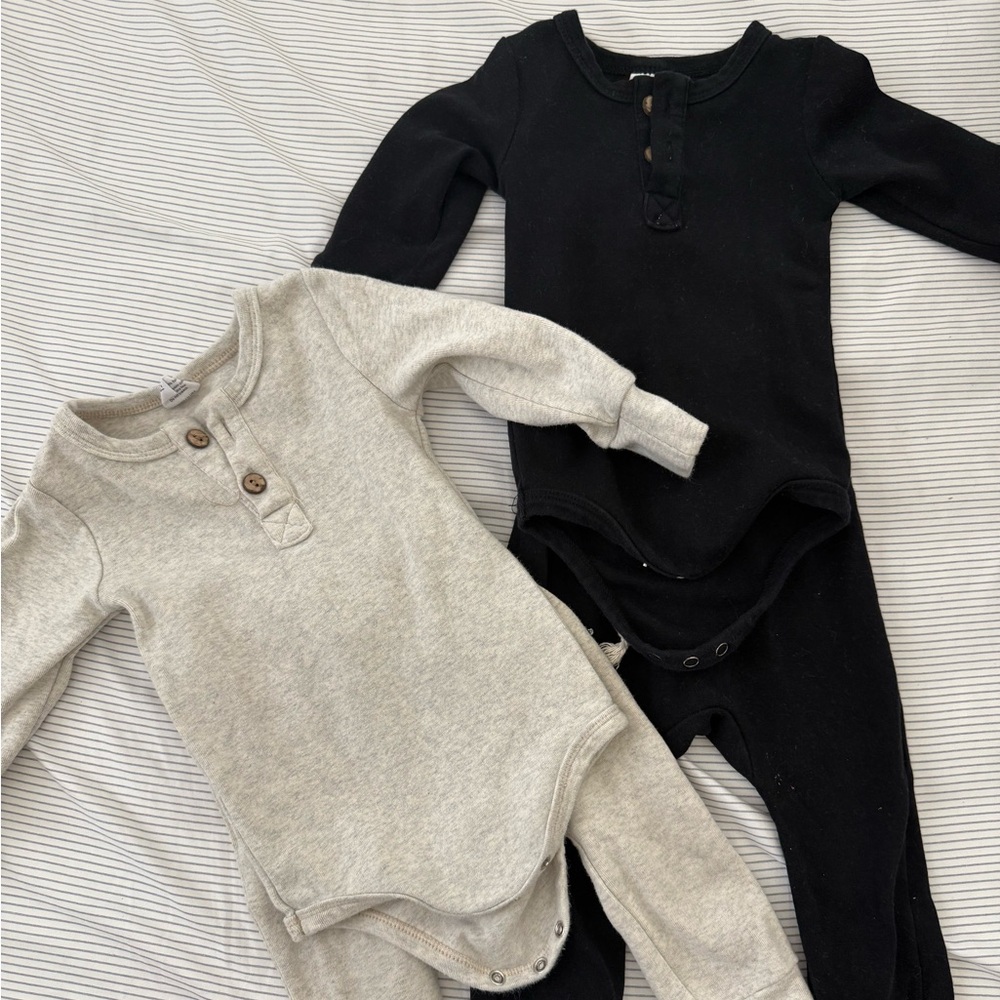 Matching Sets Black and Cream/Tan
